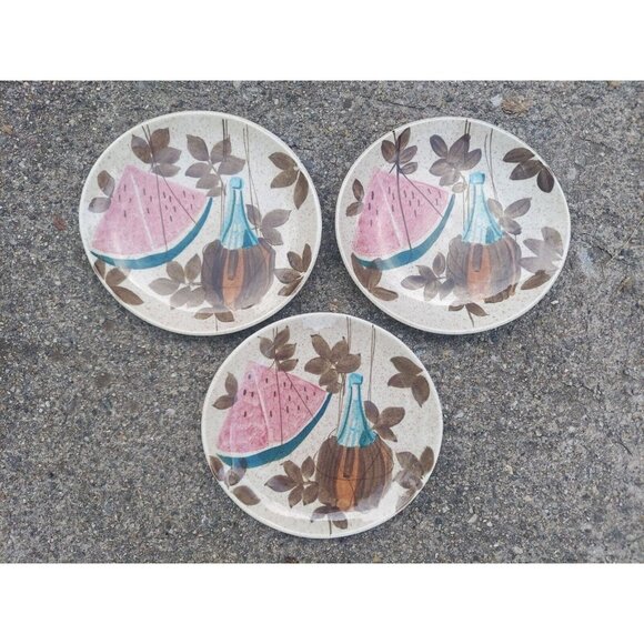 3 Red Wing Tampico Bread & Butter Plates - Picture 1 of 3